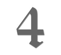 House Number 4 OLD ENGLISH Door Numbers in 3 Sizes (15, 20, 25cm / 5.9, 7.8, 9.8in) Modern Floating House Number Acrylic incl. Fixings, Colour:Anthracite, Size:25cm / 9.8'' / 250mm