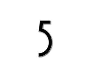 House Number 5 AVENIDA Art Deco Door Numbers in 3 Sizes (15, 20, 25cm / 5.9, 7.8, 9.8in) Modern Floating House Number Acrylic incl. Fixings, Colour:Black, Size:25cm / 9.8'' / 250mm