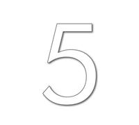 House Number 5 FUTURA Door Numbers in 3 Sizes (15, 20, 25cm / 5.9, 7.8, 9.8in) Modern Floating House Number Acrylic in ixings Easy Seen, Colour:White, Size:25cm / 9.8'' / 250mm
