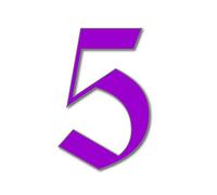 House Number 5 OLD ENGLISH Door Numbers in 3 Sizes (15, 20, 25cm / 5.9, 7.8, 9.8in) Modern Floating House Number Acrylic incl. Fixings, Colour:Purple, Size:25cm / 9.8'' / 250mm