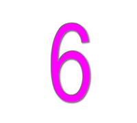 House Number 6 ARIAL Door Numbers in 3 Sizes (15, 20, 25cm / 5.9, 7.8, 9.8in) Modern Floating House Number Acrylic incl. Fixings, Colour:Pink, Size:15cm / 5.9'' / 150mm