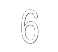 House Number 6 ARIAL Door Numbers in 3 Sizes (15, 20, 25cm / 5.9, 7.8, 9.8in) Modern Floating House Number Acrylic in ixings, Colour:White, Size:20cm / 7.9'' / 200mm