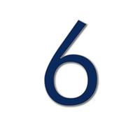 House Number 6 FUTURA Door Numbers in 3 Sizes (15, 20, 25cm / 5.9, 7.8, 9.8in) Modern Floating House Number Acrylic in ixings, Colour:Navy, Size:25cm / 9.8'' / 250mm