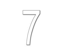 House Number 7 ARIAL Door Numbers in 3 Sizes (15, 20, 25cm / 5.9, 7.8, 9.8in) Modern Floating House Number Acrylic in ixings, Colour:White, Size:25cm / 9.8'' / 250mm