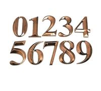House Number, 7CM 0-9 Modern House Door Number 3D Hotel Apartment ABS Plastic Red Copper Bronze Name Plate(1)