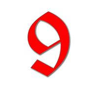 House Number 9 OLD ENGLISH Door Numbers in 3 Sizes (15, 20, 25cm / 5.9, 7.8, 9.8in) Modern Floating House Number Acrylic in ixings, Colour:Red, Size:20cm / 7.9'' / 200mm