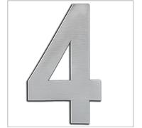 House Number Outdoor, Portal or Garage, 20 cm, Stainless Steel AISI 304, Adhesive Installation Number 4