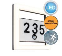 LUTEC Wall Light with House Number, Stainless Steel, Silver