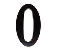 House Number Plaques 12cm Floating Exterior House Numbers Modern Number Signs On The Door Extra Large Black Apartment Address Mailbox Plate #0-9(5 inch 0)