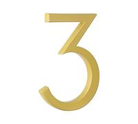House Number Plaques 1pcs 125mm Floating House Number 5-inch Golden Zinc Alloy Number & Letter Mailbox Address Plate Outdoor House Number #0-9(Number 3)