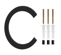 House Number Plaques 200mm Floating Outdoor House Modern Number Signs Extra Large Black Apartment Address Mailbox Plate Exterior House Plate(C,126mm(4.96inch))