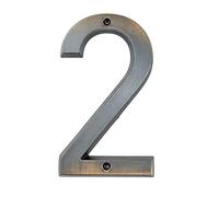 House Number Plaques Aged Bronze 152mm Very Big House Number Door Address Number Zinc Alloy Screw Mounted Outdoor Address Sign #0-9(2)