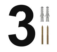 House Number Plaques Modern House Number - SUPER LARGE 12 Inch - Brushed Stainless Steel,Floating Appearance, Easy To Install And Made Of Solid 304(Black No.3,15cm)