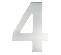 House Number Plaques Modern House Number - SUPER LARGE 12 Inch - Brushed Stainless Steel,Floating Appearance, Easy To Install And Made Of Solid 304(Silver No. 4,20cm)