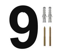 House Number Plaques Modern House Number - SUPER LARGE 12 Inch - Brushed Stainless Steel,Floating Appearance, Easy To Install And Made Of Solid 304(Black No.9,30cm)
