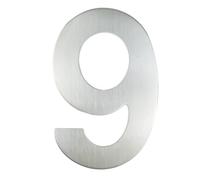 House Number Plaques Modern House Number - SUPER LARGE 12 Inch - Brushed Stainless Steel,Floating Appearance, Easy To Install And Made Of Solid 304(Silver No.9,15cm)