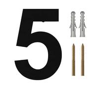 House Number Plaques Modern House Number - SUPER LARGE 12 Inch - Brushed Stainless Steel,Floating Appearance, Easy To Install And Made Of Solid 304(Black No.5,20cm)