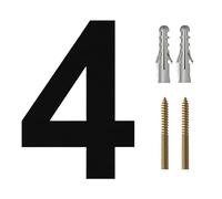 House Number Plaques Modern House Number - SUPER LARGE 12 Inch - Brushed Stainless Steel,Floating Appearance, Easy To Install And Made Of Solid 304(Black No.4,20cm)