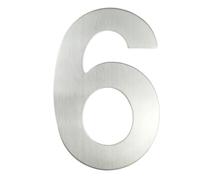 House Number Plaques Modern House Number - SUPER LARGE 12 Inch - Brushed Stainless Steel,Floating Appearance, Easy To Install And Made Of Solid 304(Silver No. 6,15cm)