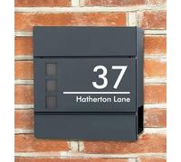 House Number/Road Post Box Letterbox Wall Art Sticker, Decal, Graphic lt11 (White)