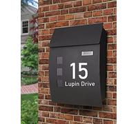 House Number/Road Post Box Letterbox Wall Art Sticker, Decal, Graphic lt9 (White)