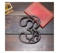 House Number Sign， 1pcs Cast Iron Digits Plate, For Hotel Door Plates Room Address Numbers Plaque Home Garden Wall Decors Exterior(Number 3)