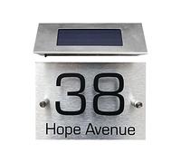 House Number，Solar Powered Door Plate Number Light Stainless Steel LED Doorplate Lamp Wall Address Sign Lighting for Gate Fence Wall Yard Street Park