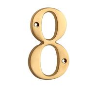 House Numbers 100mm Modern House Number, 4inch Solid Brass Letters Apartment Door Numbers Mailbox Address Outdoor Sign Plates(Number 8)