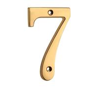 House Numbers 100mm Modern House Number, 4inch Solid Brass Letters Apartment Door Numbers Mailbox Address Outdoor Sign Plates(Number 7)