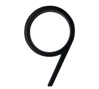 House Numbers 125mm Floating House Number Letters Big Modern Door Alphabet Home Outdoor 5 In.Black Numbers Address Plaque Dash Slash Sign #0-9 Front Door Numbers(9)