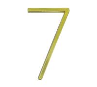 House Numbers 125mm Golden Floating Modern House Number Satin Brass Door Home Address Numbers For House Digital Outdoor Sign Plates 5 In. #0-9 Front Door Numbers(7)