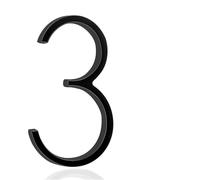 House Numbers 142mm Floating Exterior House Numbers Modern Number Signs On The Door Extra Large Black Apartment Address And Mailbox Plate #0-9 Front Door Numbers(3)