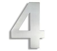 House Numbers 15/20/25/30cm Stainless Steel House Number Silver Address Sign 0-9 Huisnummer Outdoor Numbers Home Numeros Casa Exterior Big(Silver No.4,30cm)