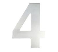 House Numbers 15/20/30cm Large House Number Silver 304 Stainless Steel Number And Letter Exterior Address Plate Outdoor Door Number #0-9 Front Door Numbers(Number 4,20cm)