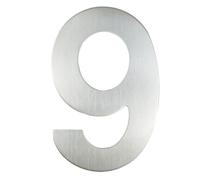 House Numbers 15/20/30cm Large House Number Silver 304 Stainless Steel Number And Letter Exterior Address Plate Outdoor Door Number #0-9 Front Door Numbers(Number 9,20cm)