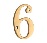 House Numbers 1pc 4" 101mm Metal House Number Solid Brass & Letter Apartment Door Mailbox Address Sign Outdoor 0-9(6)