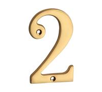 House Numbers 1pc 4" 101mm Metal House Number Solid Brass & Letter Apartment Door Mailbox Address Sign Outdoor 0-9(2)