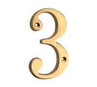 House Numbers 1pc 4" 101mm Metal House Number Solid Brass & Letter Apartment Door Mailbox Address Sign Outdoor 0-9(3)