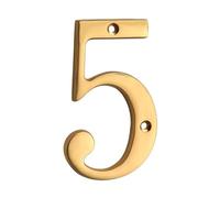 House Numbers 1pc 4" 101mm Metal House Number Solid Brass & Letter Apartment Door Mailbox Address Sign Outdoor 0-9(5)