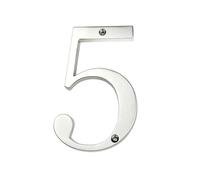 House Numbers 1pc 4" 101mm Modern House Number Silver Zinc Alloy & Letter Door Mailbox Address Sign Outdoor 0-9(5)