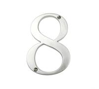 House Numbers 1pc 4" 101mm Modern House Number Silver Zinc Alloy & Letter Door Mailbox Address Sign Outdoor 0-9(8)