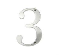 House Numbers, 1pc Zinc Alloy House Number 4 Inch 101mm Silver Numbers 0-9(3)