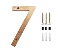 House Numbers 200mm/8 In Floating House Number ABS Gold Relief Numbers Address Sign #0-9 Letters Big Modern Door Plates Home Outdoor Front Door Numbers(7)