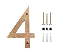 House Numbers 200mm/8 In Floating House Number ABS Gold Relief Numbers Address Sign #0-9 Letters Big Modern Door Plates Home Outdoor Front Door Numbers(4)