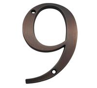 House Numbers 4 In 101mm House Number Door Address Number Zinc Alloy Screw Mounted Outdoor Address Sign #0-9 BRONZE Color Front Door Numbers(Aged bronze 9)