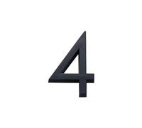 House Numbers 4inch/10cm ABS Acrylic Numeral Tag 3D Black 0 To 9 Number Self-Adhesive Plate Sign For Home Mailbox Hotel Address Door Label(Number 4)