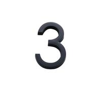 House Numbers 4inch/10cm ABS Acrylic Numeral Tag 3D Black 0 To 9 Number Self-Adhesive Plate Sign For Home Mailbox Hotel Address Door Label(Number 3)