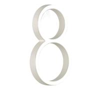 House Numbers, 5 Inch Floating House Number Aluminum Alloy White Digits 0-9 Outdoor Address Plate(8)