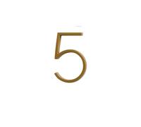 House Numbers 5 Inchs 125mm Address Big House Numbers Modern Gold Black Silver Floating Signage Outdoor Digits Mailbox Sign Front Door Numbers(Z125-Gold-5)