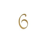 House Numbers 50mm Brass House Number Hotel Door Address Letter For Home Digital Outdoor Sign Plates 0-9 A-Z Alphabet Front Door Numbers(Number 6)